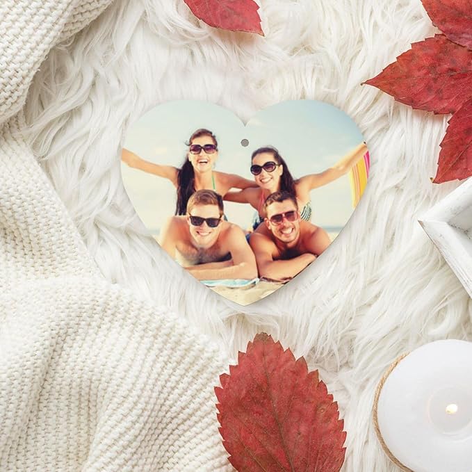 Custom Air Freshener for Car, Personalized with Pictures Text Logo Bulk, Double Sided, for Bathroom Bedroom Hanging Ornaments Birthday Christmas Gift, Heart Shape