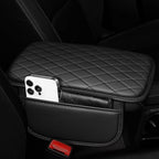 Upgraded Car Center Console Cover Fit for Camry Faux Leather Car Armrest Cover Cushion with 2 Storage Bags,Car Armrest Storage Box Interior Accessories(Black)