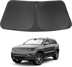 Windshield Sun Shade Fit for 2011-2021 Jeep Grand Cherokee Accessories (NOT for Grand Cherokee L & Jeep Cherokee) Foldable Window Sunshade