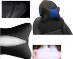Car Neck Pillows Both Side Pu Leather 2pieces Pack Headrest Gogodog Fit for Most Cars Filled Fiber Universal Car Pillow (Black Blue)