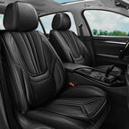 Car Seat Covers, Premium Leather Car Seat Covers, Waterproof and Breathable Seat Covers, Universal Car Seat Protector Fit for Cars, Trucks, SUVs, Pick-ups (Black, FullSet)