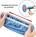 20 Pieces Car Orbital Buffer Polisher Pad Bonnet Microfiber Max Bonnet Polishing Buffing Pad Cover(5-6 Inches)