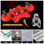 WORKEASE Diamond Hole Saw Kit, 11 Pcs Brazed Hollow Tile Set (0.24”-2”) with Double Suction Cups Guide Jig, Drill Bit Suitable for Glass, Ceramic, Tile, Marble, Porcelain Red
