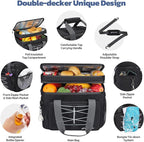 Maelstrom Portable Collapsible Soft Cooler Bag – 24/30/60 Cans Double-Deck Leakproof Ice Chest for Beach, Camping & Grocery
