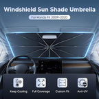 Autorder Windshield Sun Shade Umbrella for 2015-2020 Honda Fit Accessories,Upgraded Ice Crystal Material,Easy Setup Umbrella Sunshade for Car Windshield,100% Sun Blocking