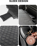 Owleys Premium Leather Car Seat Protector 2 Pack for Child Cover from Dirt - Infant Protector for Back/Front Booster Protector Under Baby Car Seat Waterproof Black