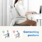 CILI Lumbar Support Pillow for Office Chair, Heated Back Support with Vibration, Back Massager for Chair, Rest Cushion Pillow for Desk Chair Sofa, Gifts for Mom Dad Women Men(Blue)