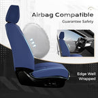 Coverado Car Seat Covers Full Set, Seat Covers for Cars, Car Seat Cover, Car Seat Protector, Leather Car Seat Cushion, Waterproof Car Seat Covers Front Seats and Back Fit for Most Cars(Blue)