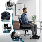 Thick Booster Car Seat with Back, Seat Cushion for Tailbone Pain Relief, Portable Breathable Mesh Fabric, for Office Chair Cushion, Adult Car Seat, Wheelchair (Black)