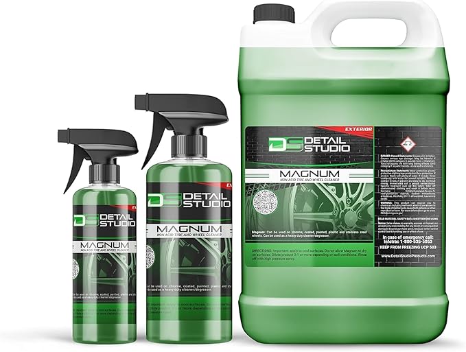 Magnum Wheel & Tire Cleaner, Effective Non-Acid One-Stop Tire Cleaner (Safe for All Types of Spokes, Chrome, Wire, and Clear Coated Wheels) (1 Gallon)