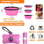 No Pull Dog Harness, Collar & Leash Set | Includes Dog Seat Belt, Collapsible Bowls & Poop Bag Dispenser. Ideal for Training, Walking, Hiking. Fits Small to Large Dogs(Pink-XL)
