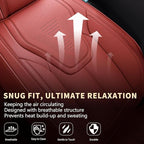 FLORICH Front Seat Covers for Cars, Luxury Waterproof Faux Leather Seat Covers Cushion, Car Seat Protectors Universal Fit for Most 5 Seats Vehicles - Red
