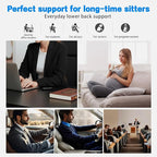 Lumbar Support Pillow for Car, Office, and Gaming Chair, Lumbar Cushion Desk Chair Back Cushion, Memory Foam Back Support Pillow, Comfortable and Breathable, Ergonomic Back - Black