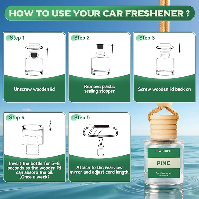 Car Air Freshener Diffuser Hanging, Pine Fragrance Oil