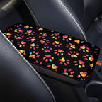 Dreaweet Tie Dye Dog Paw Center Console Cover for SUV Cute Car Accessories for Women Car Armrest Cover Cushion Soft Comfy Car Arm Rest Cover Pad Universal for Most Vehicles