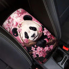 Dreaweet Car Armrest Cover Cherry Blossoms Panda Car Accessories Center Console Cover Replacement,Universal Armrest Cover for Car Center Console for Truck Sedan SUV