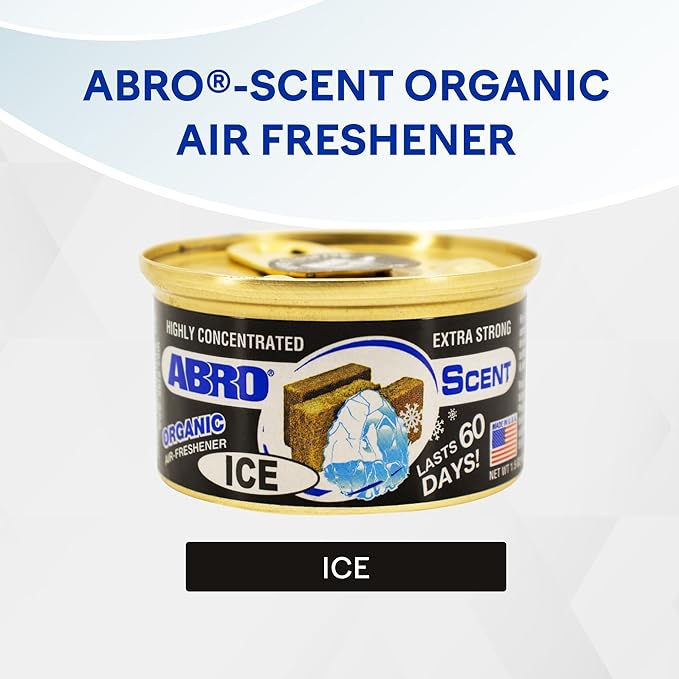 ABRO Car Air Fresheners: Canned, Spill Proof Airfreshener for Home, Office, or Car Accessories Interior, Up to 60 Days - 3Pck New Car Smell Ice Scent