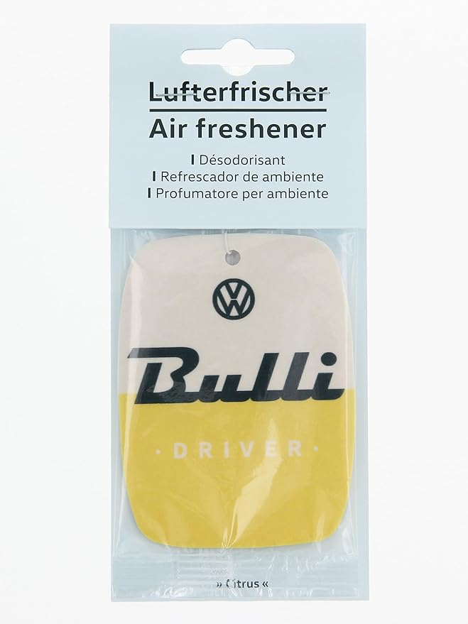 BRISA VW Collection Volkswagen Air Freshener, Room Freshener, Deodorizer for Cars T1 Bus Campervan Motif (Set of 2) (Citrus/Yellow)