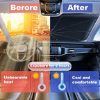 Windshield Sun Shade Umbrella for Car Front Window Sun Visor for Windshield Car Summer Accessories Protect Interior from UV Rays & Heat for Sedan, Compact SUV, Hatchbacks 57"*31"