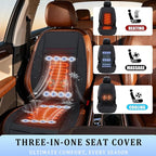 2026 Upgraded 3-in-1 Cooling Car Seat Cover with Climate Control & Massage, 12V Ventilated Cooling Seat Cushion for Summer, Universal Fit for Car SUV Truck Front Seat (black3)