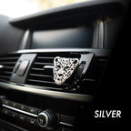 Bling Rhinestone Leopard Head Car Air Freshener Vent Clip, Sparkly Cheetah Print Auto Decoration, Refillable Essential Oil Diffuser, Cute Car Accessories for Women