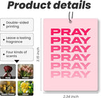 Trendy Black Pink Floral Christian Car Air Freshener 4 Pcs - Flowers Bible Verse Religious Hanging Air Freshener 4 Pcs for Cars Closet Drawer Books, Christian Accessories Mirror Gifts for Women Girls