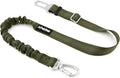 Dog Seat Belt for Car, Adjustable Dog Car Harness Seatbelt for Small Medium Large Dogs, Heavy Duty Travel Safety Restraint with Locking Aluminum Hook & Reflective Nylon Strap, Ranger Green