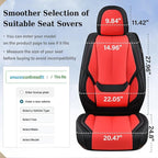 Coverado Car Seat Covers Full Set, Seat Covers for Cars, Car Seat Protector Waterproof, Nappa Car Seat Cushion, Car Seat Covers Front Seats and Back Fit for Most Cars BlackRed