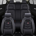 Car Seat Cover 7 Seats for Ford Explorer 2000-2025, Waterproof Durable Compatible Airbag, Premium Leather Seat Protector(7 Seats Luxury,Black White)