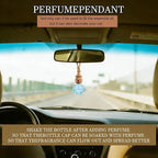 2 Pack Refillable Car Air Freshener Hanging Diffuser, Empty Glass Bottle with Wooden Cap, Drift Car Air Freshener for Essential Oils, Long Lasting Car Fresheners - Car Accessories-A-4