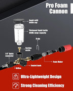 Foam Cannon for Pressure Washer with 1/4'' Quick Connector, Power Washer Soap Cannon with Adjustable Nozzle, Compatible with Most Pressure Washer, 4500 PSI