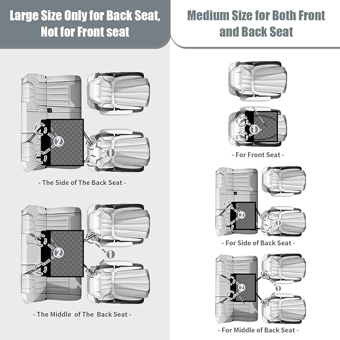 Dog Car Seat for Medium Small Dogs, Pet Car Seat with Adjustable Safety Belt & Storage Pockets, Breathable Waterproof Pet Car Seats Cover, Small Dog Seats for Dogs Under 30lbs (Medium, Black)