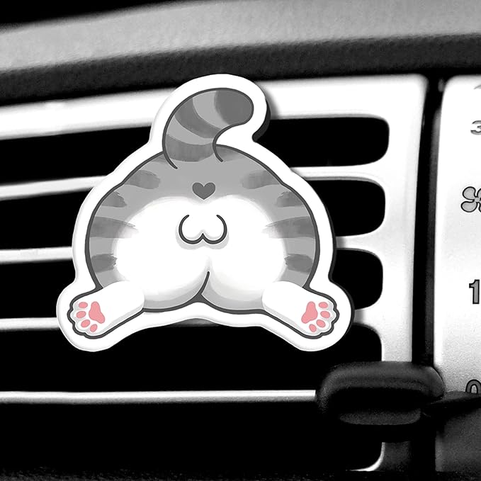WIRESTER Fresh Scented Car Air Freshener Vent Clip, Decorative Accessories, Interior Decoration for Cars - Cute Animal Butt, Cute Dog Cat, Dog Butt Looking Back, Dog Lying