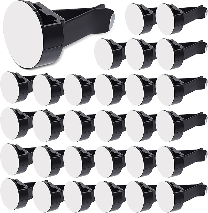 30Pcs Car Vent Clips, Car Air Freshener Vent Clip Air Conditioner Outlet Perfume Clips for Auto Car Interior Decorations Accessories, Metal Square Head + Round Slot Head