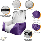 Car Seat Suitable for Small Dogs, Pet CarSeat with Storage and Clip-On Safety Tether, Fully Removable and Washable Dog Car Seat, Dogs Booster Seat Suitable Small Medium Dog
