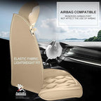 AOMSAZTO Front Seat Covers Fit for Toyota RAV4 2007-2026 Faux Leather Car Seat Cover Waterproof Airbag Compatible(2PCS Front, Beige)