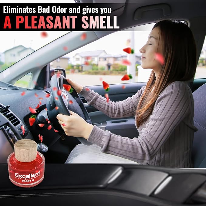 Tasotti Excellent Car Perfume Air Freshener, Luxury Car Air fresheners and Car Odor Eliminator, Long Lasting Scent Up to 75 Days (Strawberry)