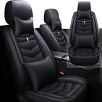 Front Seat Cover for Toyota Highlander 2001-2025, Waterproof Durable Premium Leather Car Seat Protector, Comfortable Anti-Slip Stylish Sport Seat Cover(2 Seats Luxury,Black)