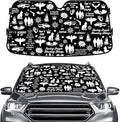 GENANY Windshield Sun Shade for Car SUV Truck (55x30 Inches), Sun Shade Windshield, Shades for Front Windows, Protector Blocks UV, Car Decor