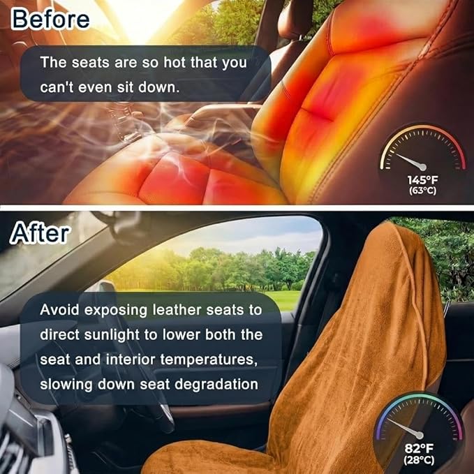 Car Seat Towel Cover, Universal Front Seat Protector for Cars, SUVs and Trucks, Sweat Towel Car Seat Cover for Gym, Yoga, Swimming, Pets and Family Travel, Golden Sunset, 2 Pack