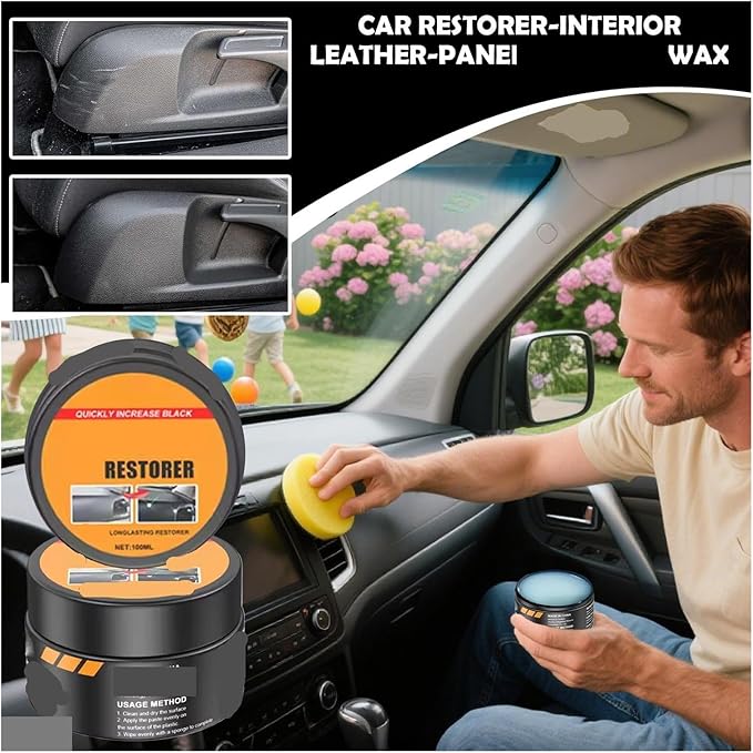 50ml/100ml Leather Conditioner Cream with Sun Protection Defense | Car Interior Care Kit for Seats, Steering Wheel & Dashboard | Clean, Restore & Shield(100ml)