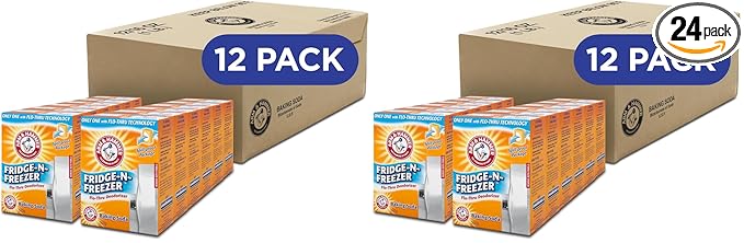 Arm & Hammer Baking Soda Fridge-n-Freezer Odor Absorber, Orange 14 oz, Pack of 24