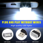 Augeny 7 PCS USB LED Car Interior Atmosphere Lamp, Plug-in USB Decor Night Light, Portable Auto Ambient Lighting Kit, Universal Vehicle Interior Accessories for Most Cars (Multi-Color)