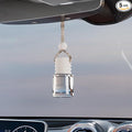 5PCS Hanging Car Air Freshener, Auto Interior Decoration 8 ml Oil Diffuser Perfume Aromatherapy Pendant Empty Glass Bottle, Fragrance Ornament with Vent Clip Wooden Cap and Rope (Cylindricity)