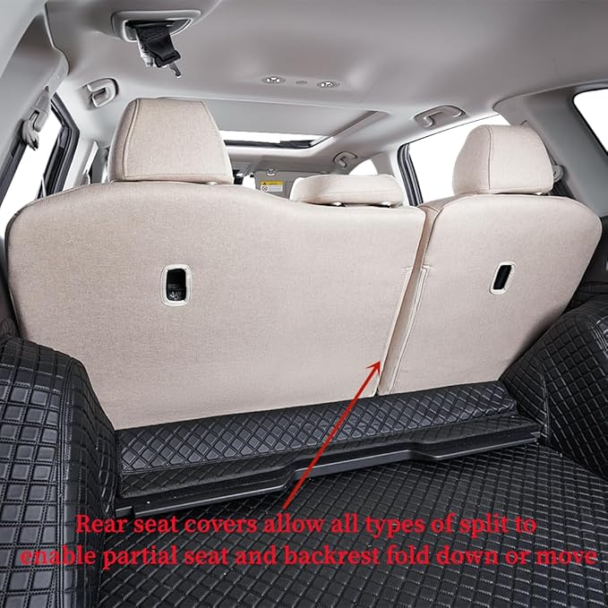 Coverdram Custom Seat Covers Compatible with Select Toyota RAV4 LE 2013 2014 2015 2016 2017 2018 Models (Beige,Full Set)
