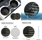 FKELYI Camo Car Seat Covers Full Set American Flag Car Gear Shifter Knob and Handbrake Cover, Breathable Steering Wheel Protector, Headrest Covers,Cup Coasters