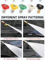 Turbo Nozzle Pressure Washer Tips,4000 PSI 4.0 GPM 4.0 Orifice,with 5 Pieces Spray Tips Kit Multiple Degrees(0, 15, 25, 40, 65 Degrees) (Black-Single nozzle)