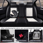 Truck Seat Covers for Chevy Silverado 2500 2007-2026, Waterproof Premium Leather Full Coverage Car Seat Cover, Muscle Sport Style Auto Interior Seat Cover Sets (Full Set/Black White)