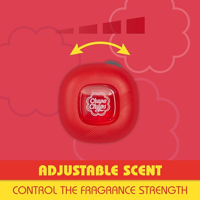 Chupa Chups Car Air Freshener, Candy Cherry - Long Lasting Car Fresheners with Fun Scents, Colorful and Vibrant Air Freshener for Car, Unique Car Freshner Perfume Deodorizer- 4Pack (8pcs Total)