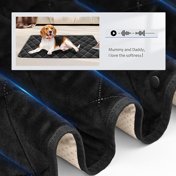 Back Seat Extender for Dogs-Large Space, with Blankets, Hard Bottom Dog Car Seat Cover for Back Seat, Sturdy Backseat Extender for Dogs, Waterproof Dog Hammock for Car, SUV, Truck, Black